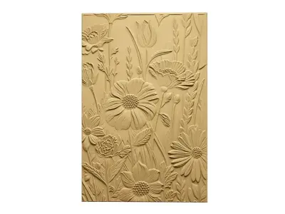 modern panel wall decor set relief stl mural CNC 270  3D model