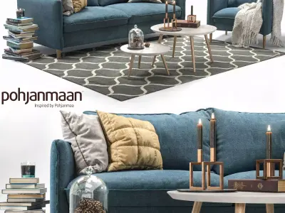 Chic sofa and armchair 3D model