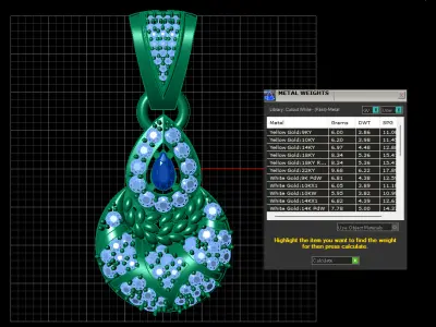 LUXURY BLUE SAPPHIRE PENDANT 3D PRINTABLE MODEL 3D print model