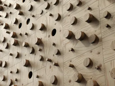 Panel wood board hole n2 3D model