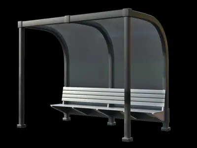 Game Ready Bus Stop 22 Low-poly 3D model