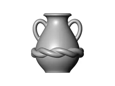 Rope Greek vintage urn and vase 3D print model