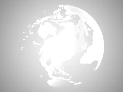 Globe Shell White 3D model