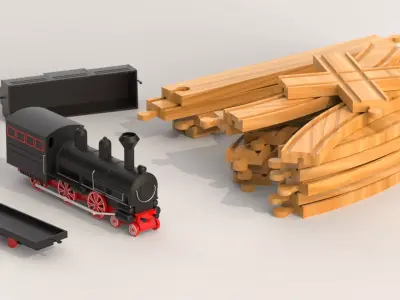 Toy Train 3D model