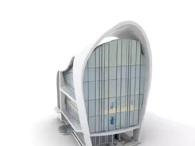 Futuristic White Building model pack Low-poly 3D model