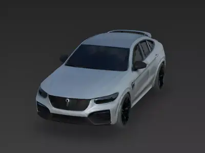 Matte Grey Performance Coupe SUV 3D Model Low-poly 3D model