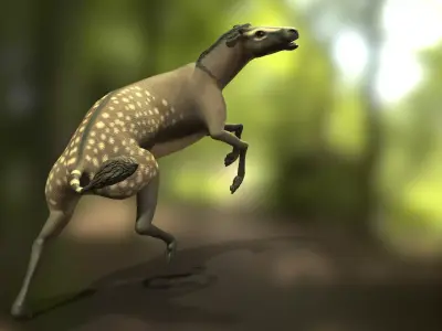 Hyracotherium Low-poly 3D model