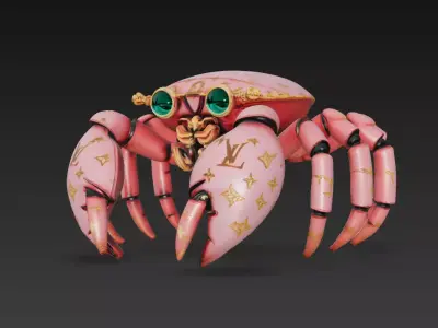 Emerald Mecha Crab - Fashion Robotic Sculpture 3D Model 3D print model