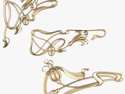 art nouveau decors for cnc 3D model
