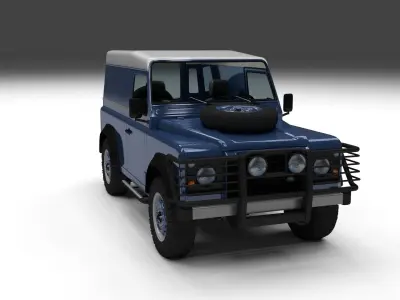 Land Rover Defender 90 Hard Top w interior 3D model