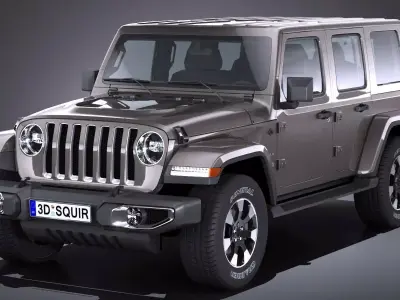 LowPoly Jeep Wrangler Sahara 2018 Low-poly 3D model