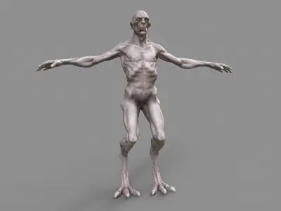 Monster with piercing Low-poly 3D model