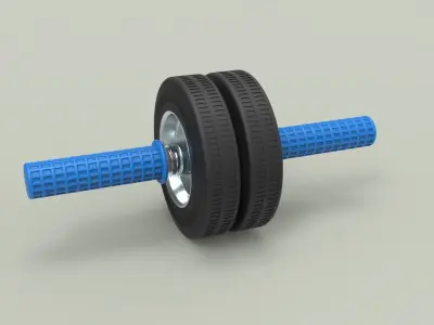 Twin-wheeled gymnastic roller 3D model