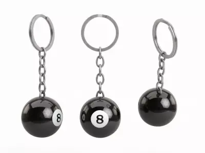 Pool Ball Keychain 3D model