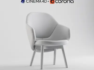 Albu Lounge Armchair By Ton C4D and Corona Renderer 3D model Low-poly 3D model