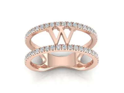 Jewelry Alphabet Ring W  3D print model