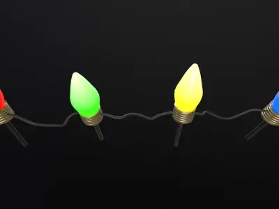 Modular Standing Christmas Lights for Exterior Low-poly 3D model