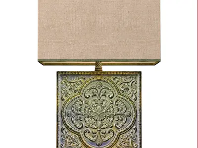 Green Copper Oriental Arabic Nightstand buffet Table Lamp 3D model
