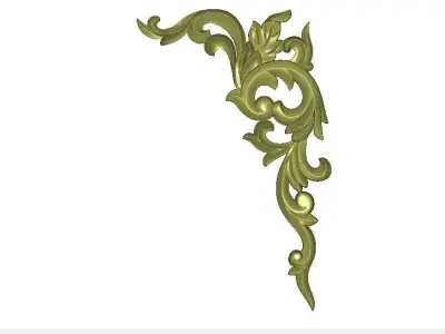 Classic frame of luxurious gold interior inlaid gold leaf CNC 3D model