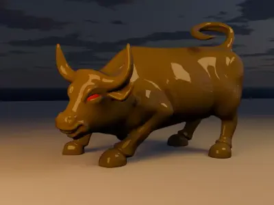 High Quality Bull 3D Model  Stylized Cartoon Animal   Low-poly 3D model