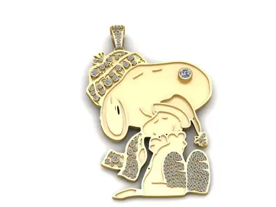 SNOPPY CARTOON CHARACTER PENDANT 3D PRINTABLE MODEL  3D print model