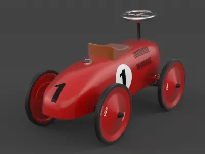 Retro Push Car 3D model