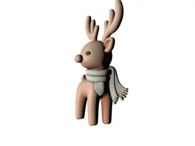 Christmas Deer 3D Printable Model 3D print model