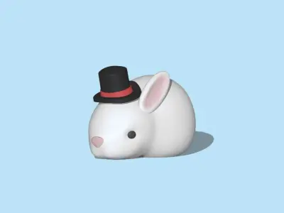 Cute Magic Bunny  3D print model