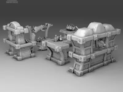 Kitchen and tavern furniture  3D print model