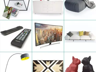 Living Room TV 3D model