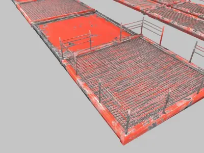 Stair Set of cages Low-poly 3D model