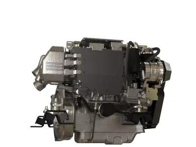 Marine Diesel Engine PBR Textured Yanmar Bobtail 4JH4557 3D model