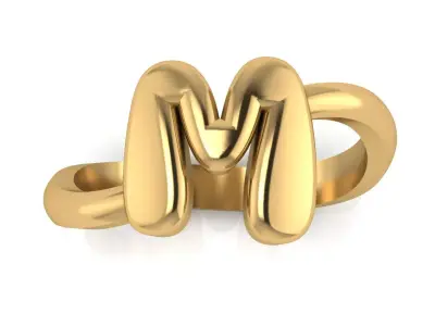 M alphabet baypass ring 3D print model