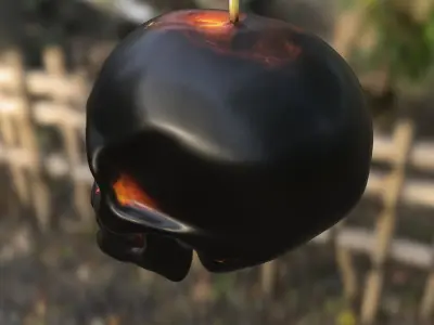 Burning Skull Candle 3D model