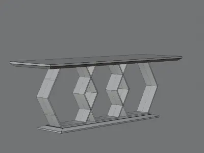 Table gold console Low-poly 3D model