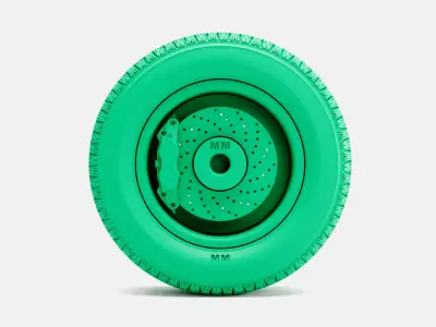15x7 Gold Nugget Wheel BFGoodrich Radial TA Tire 3D print model