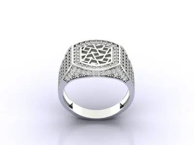 Print Ready STL 3DM  Gents Rings Diamond Men Ring  3D print model