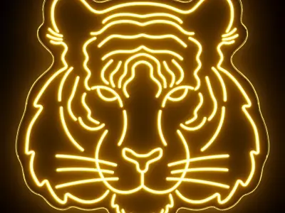 Tiger Neon Sign 3D model