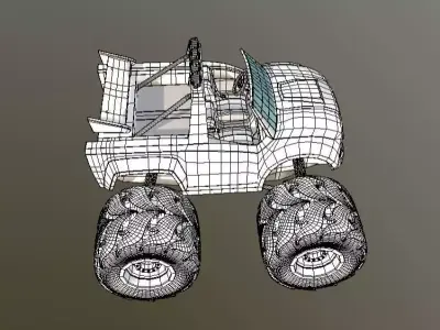 Cartoon Car Low-poly 3D model