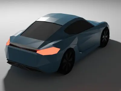 Low Poly Porsche sports car Low-poly 3D model