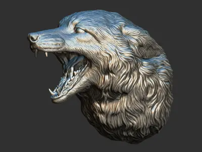 Fox grin head 3D print model