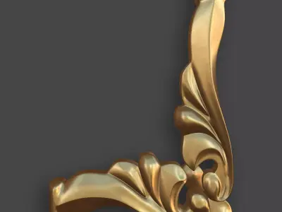 Ornamental Corner Set- Vol07 - Clean Quad Mesh - 4K PBR Texture 3D model