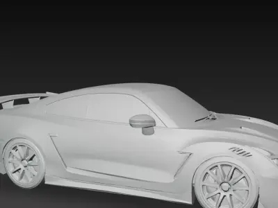 Realistic White Racing Supercar High Detail 3D Model 3D print model