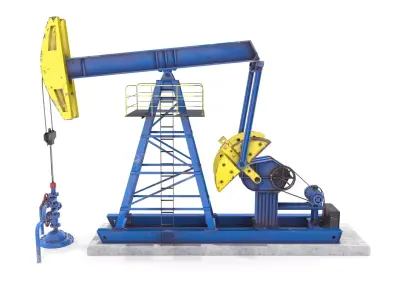 Oil Pumpjack Animated 1 Low-poly 3D model