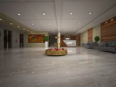 HOTEL RECEPTION  Low-poly 3D model