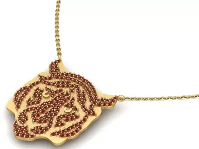 Golden Tiger Pendant 3D Printable Model 3D print model