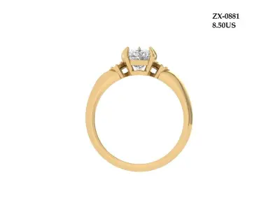 Pear 3 Stone Ring 3D print model