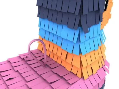 Pinata colorful made of paper 3D model