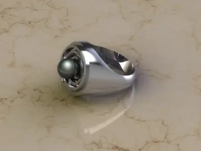 Spiral Pearl Ring 3D print model