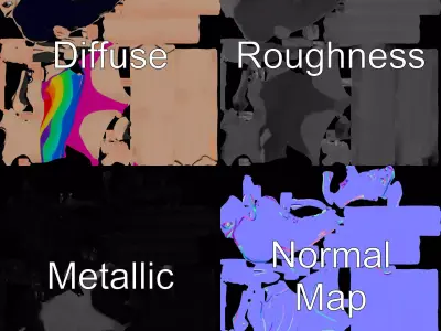 Rainbow Swimsuit Character model pack Low-poly 3D model